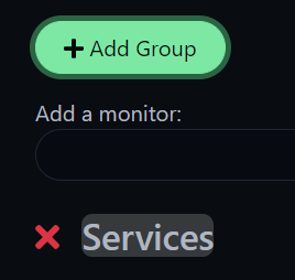 Uptime-Kuma Add Group Interface
