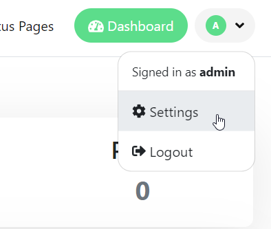 Uptime-Kuma User Icon and Settings Option