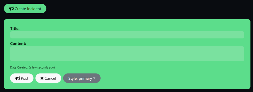 Uptime-Kuma Create Incident Section