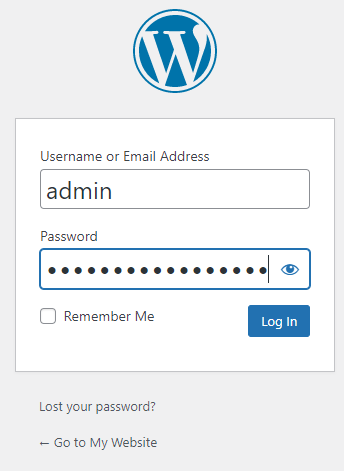 WordPress Login Interface