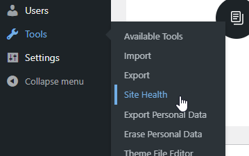 WordPress Site Health Tool Interface