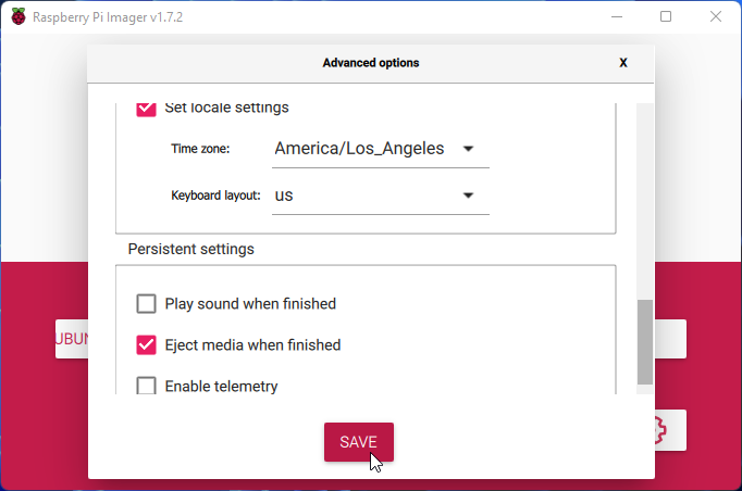 Raspberry Pi Imager Timezone Configuration