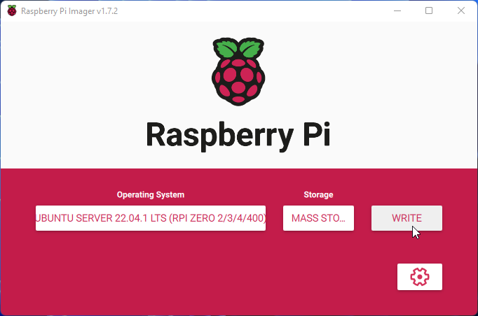 Raspberry Pi Imager Write Button