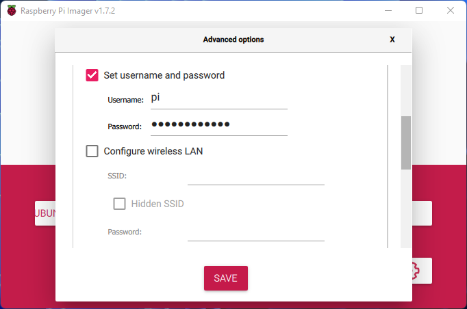 Raspberry Pi Imager Username and Password Setup