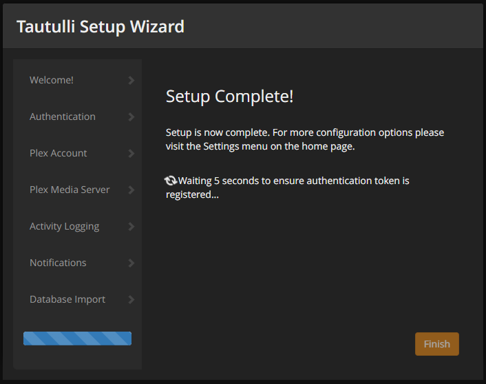 Tautulli Setup Completion