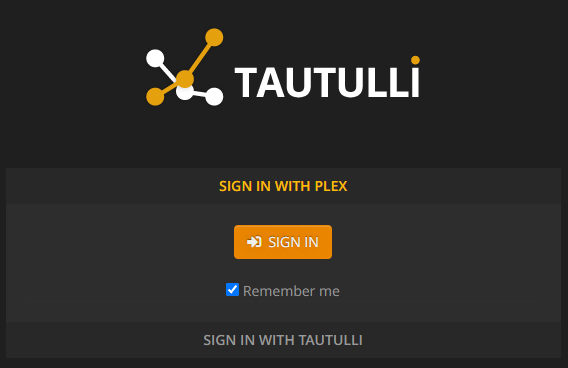 Tautulli Login Screen