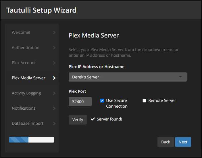 Tautulli Plex Port and Connection Settings