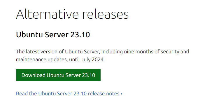 Ubuntu Server Download Page