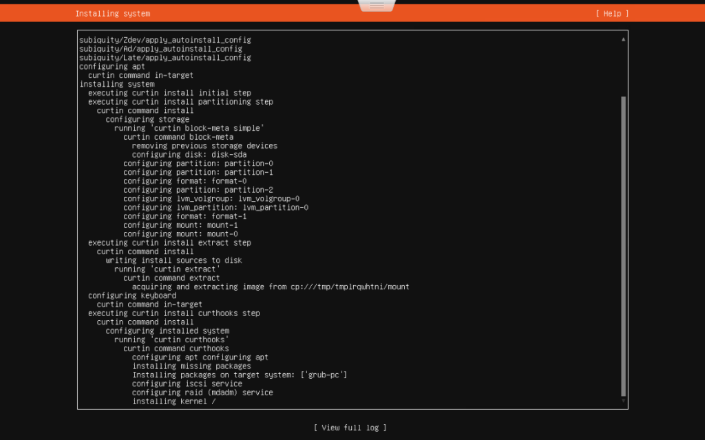 Ubuntu Server Installing System