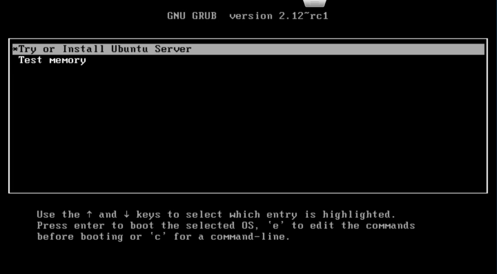 GNU GRUB Boot Screen
