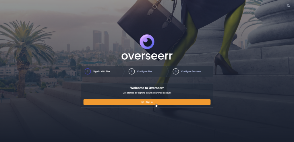 Overseerr Welcome Page