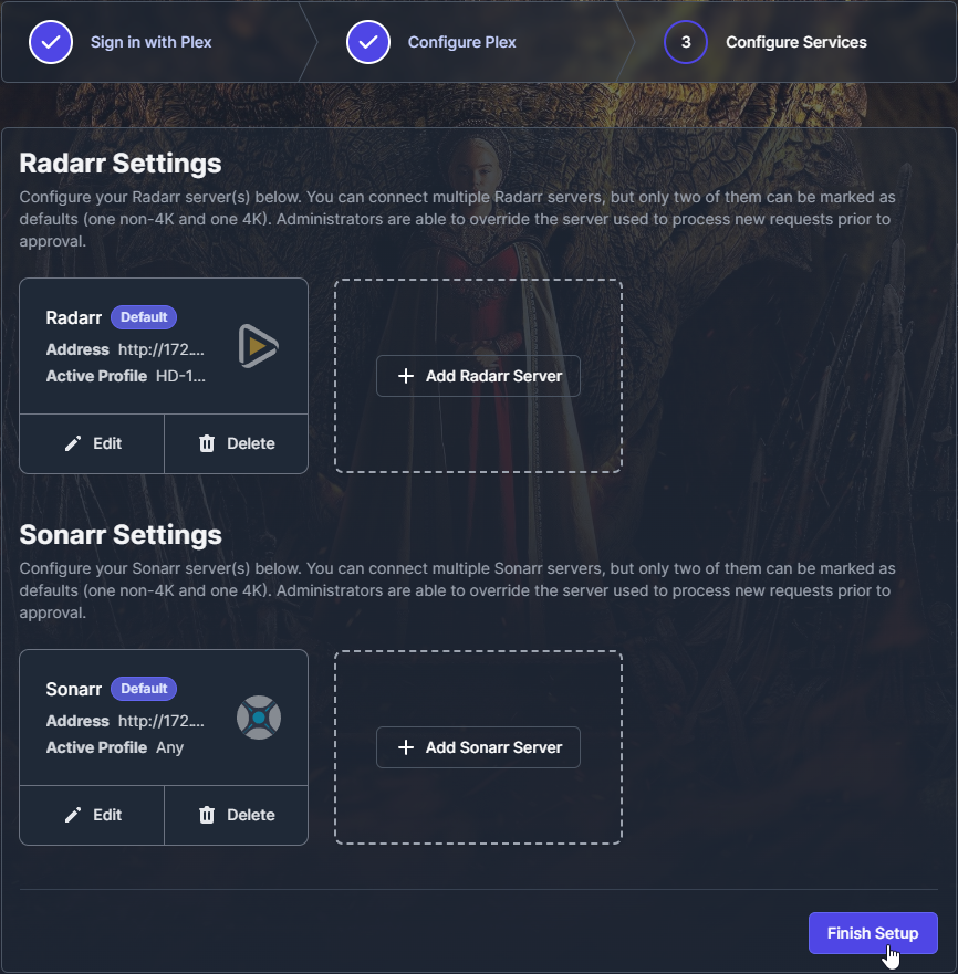 Overseerr Setup Completion