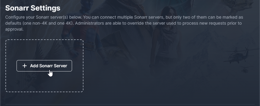 Overseerr Add Sonarr Server