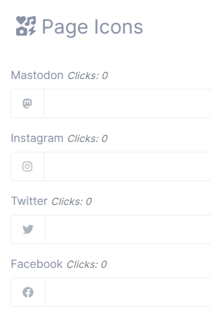 LinkStack Page Icons Social Media Fields