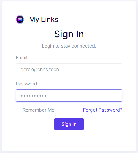 LinkStack Admin Login Screen