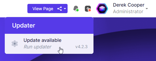 LinkStack Update Button