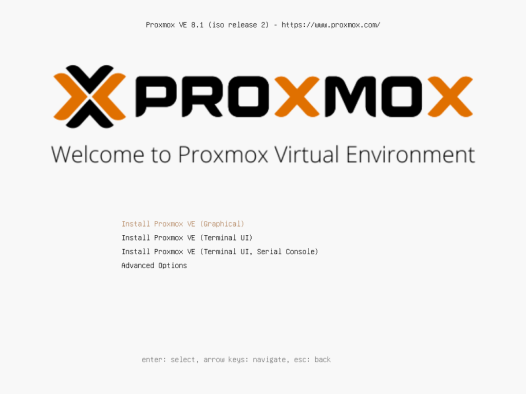 Proxmox Boot Screen