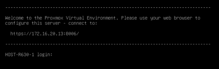 Proxmox Console Login Prompt