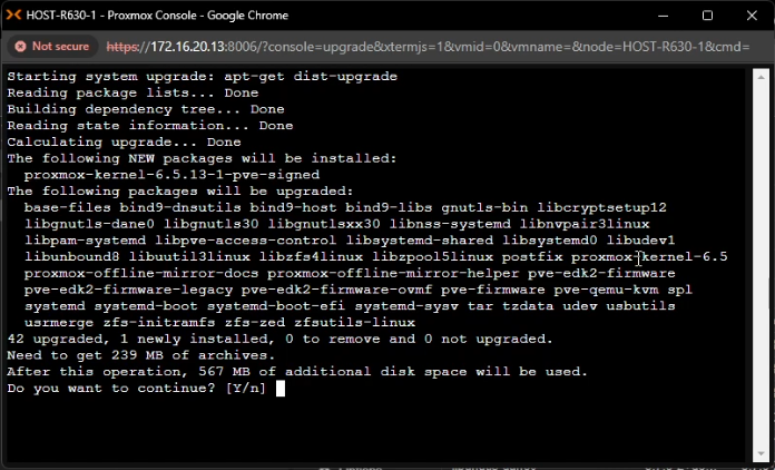 Proxmox Upgrade Confirmation Prompt