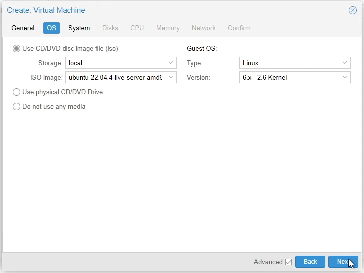 Proxmox Linux VM OS Settings