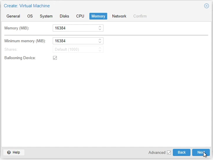 Proxmox Windows VM Memory Settings