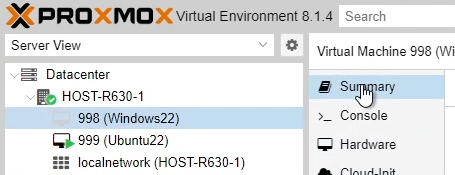 Proxmox Newly Created Windows VM