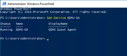 PowerShell QEMU-GA Service Running