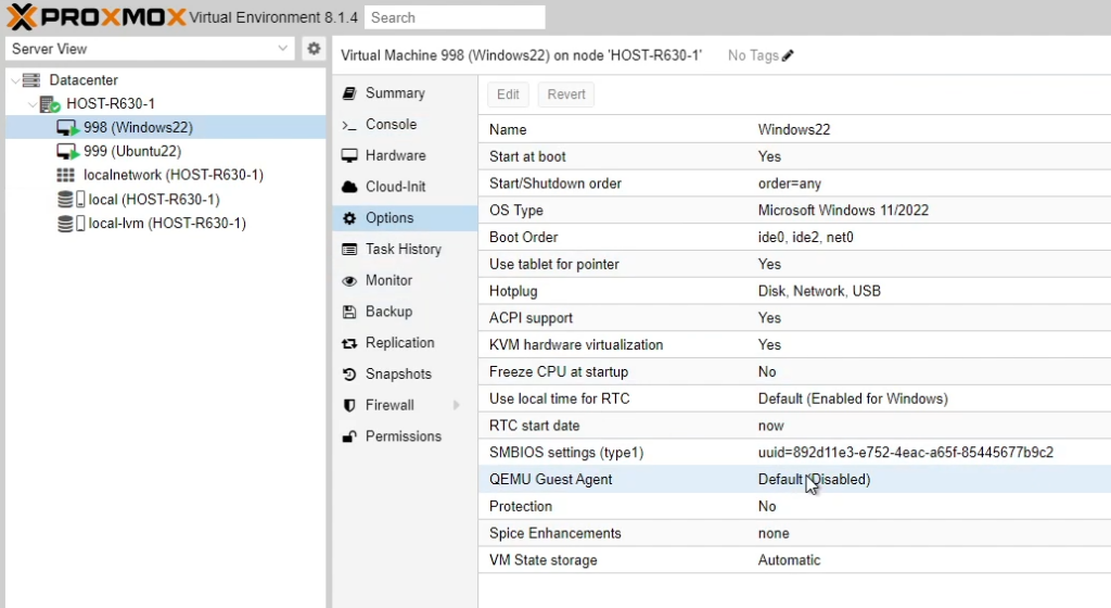 Proxmox Windows VM QEMU Guest Agent Option