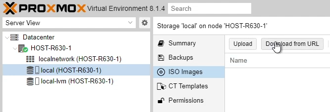 Proxmox Download from URL Option