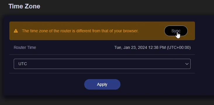 Time Zone Synchronization Interface