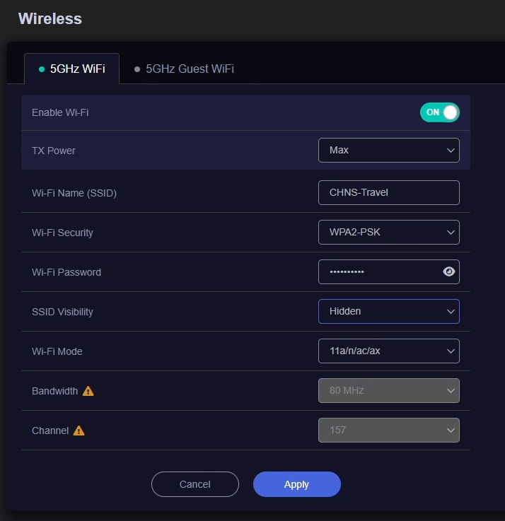 SSID Editing Interface