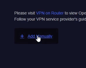 WireGuard Add Manually Button