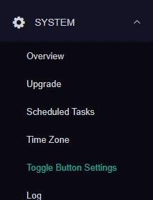 Toggle Button Settings Menu