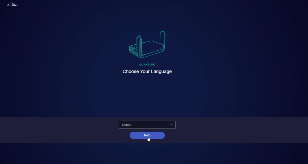 GL.iNet Welcome Setup Page