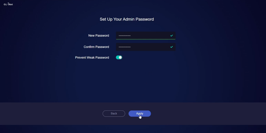 Password Confirmation Screen