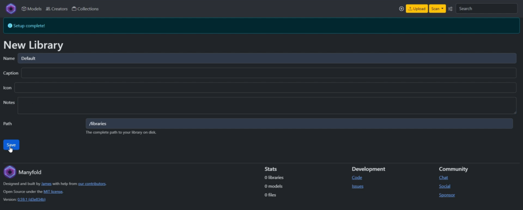 Manyfold New Library Setup