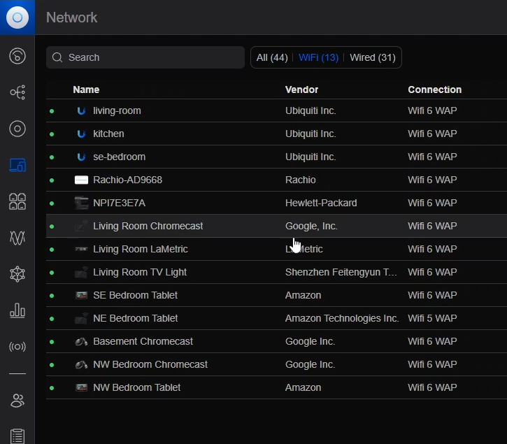 UniFi WiFi Filter Button