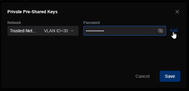 UniFi PPSK Password Entry