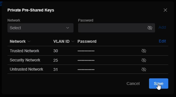UniFi PPSK Multiple Networks Added