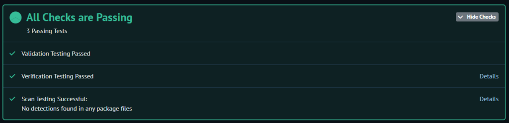 Chocolatey Package Trust Indicators