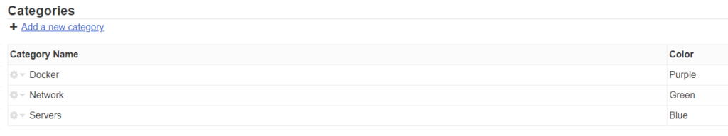 Kanboard Categories with Color Assignments