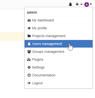 Kanboard Admin Settings Menu
