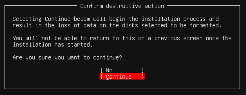 Data Destruction Warning Dialog