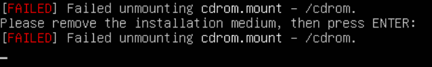 Unmounting Installation Media Prompt