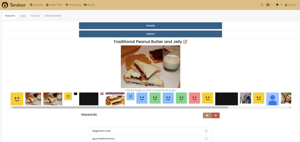 Tandoor Recipes URL Import Field