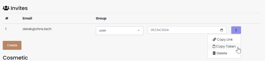 Tandoor Recipes Invite Copy Link and Token