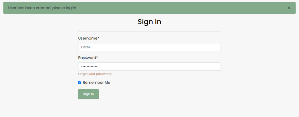 Tandoor Recipes Login Interface