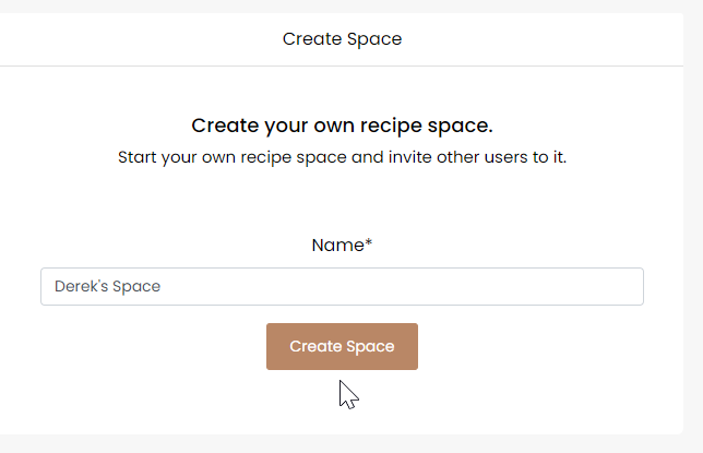 Tandoor Recipes Create Space