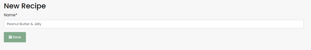 Tandoor Recipes Name Input