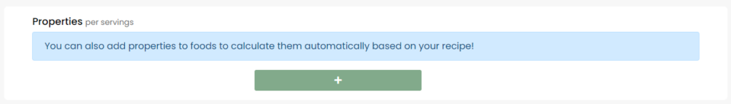 Tandoor Recipes Properties Per Servings
